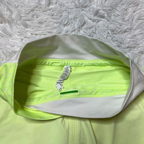 Lululemon Skirt Skort Size 4 Neon Green Built in Shorts Stretchy Mini Rare Find - Picture 3 of 9
